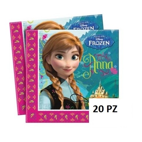 BLISTER 20 TOVAGLIOLI CARTA FROZEN DISNEY ORIGINAL 2 VELI 33X33CM.