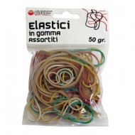 BLISTER ELASTICI IN GOMMA 50 GR.COLORI E MISURE ASSORTITE.MADE IN THAILAND