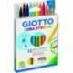 GIOTTO CERA STRONG 3 IN 1 PASTELLI A CERA PLASTICI 12 COLORI COMPRESO ORO E ARGENTO TEMPERINO E GOMMA INCLUSI