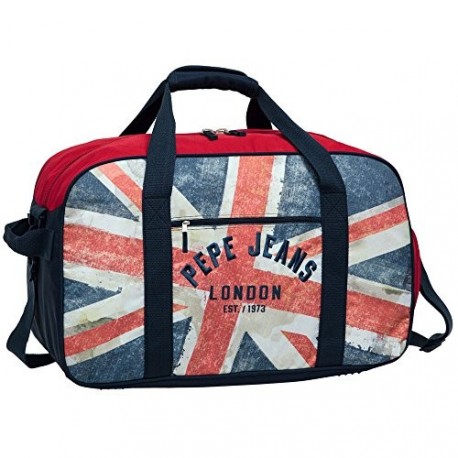 BORSA DA VIAGGIO PEPE JEANS BONNY BOY BORSONE SPORT 43X32X16CM.CON TRACOLLA E TASCA ESTERNA CON ZIP.FANTASIA BANDIERA