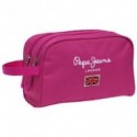 NECESER ADAP 2 ZIP PEPE JEANS LONDON ORIGINAL PINK BEAUTY DA VIAGGIO 26X16X12CM.100% POLIESTERE FUCSIA