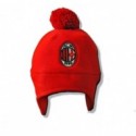 CAPPELLINO IN PILE AC MILAN ROSSO CON PON PON NERO PRODOTTO UFFICIALE MIS.2/4 ANNI