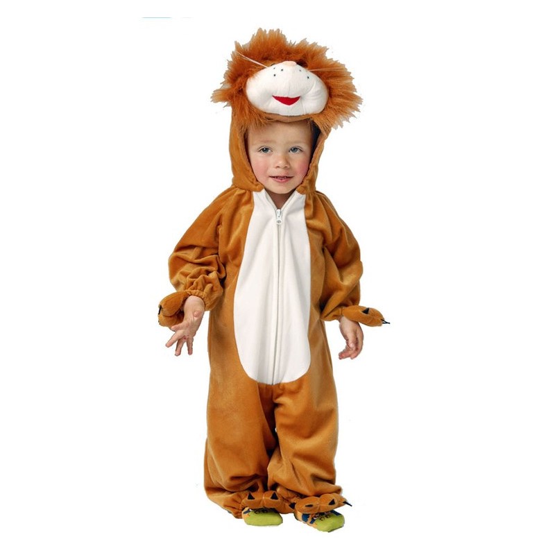 VESTITO CARNEVALE LEONE BIMBI 12/24 MESI CON ZIP CENTRALE