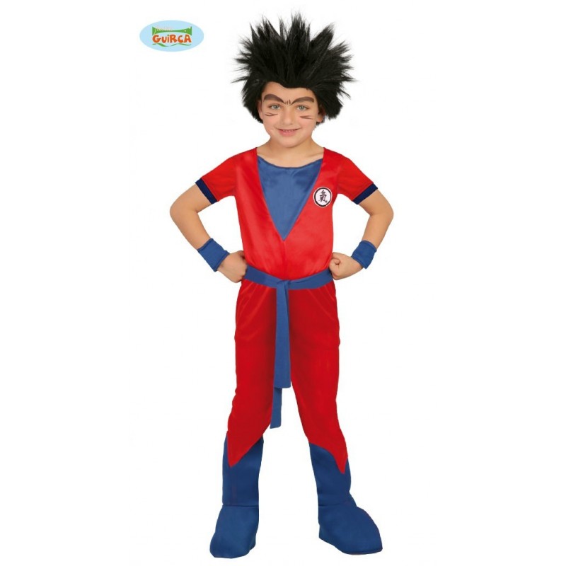 COSTUME CARNEVALE NINJA ROJO DRAGON BALL GOKU ROSSO E BLU 4/6 ANNI  VESTITO(COD.82760)