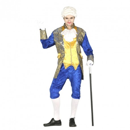 COSTUME CARNEVALE MARCHESE AZZURRO TAGLIA M VESTITO CAMICIA JABOT PER FESTE E PARTI VARY.GUIRCA COD.84333 100POLIESTERE