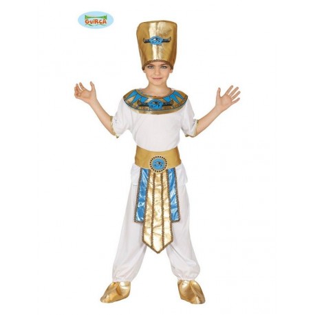 COSTUME CARNEVALE E FESTE VARIE FARAONE EGIZIANO BAMBINI 5-6 ANNI CAPPELLO/MAGLIA/CINTURA/COPRISPALLE/PANTALONE 83365