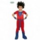 COSTUME CARNEVALE NINJA ROJO DRAGON BALL GOKU 10/12 ANNI VESTITO/CINTURA/POLSINI/COPRISTIVALI.C.82762(PARRUCCA COD.4823)