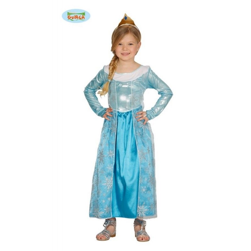 COSTUME CARNEVALE PRINCIPESSA ELSA FROZEN VESTITO E DIADEMA BIMBA 3/4 ANNI  PER FESTE E PARTY.