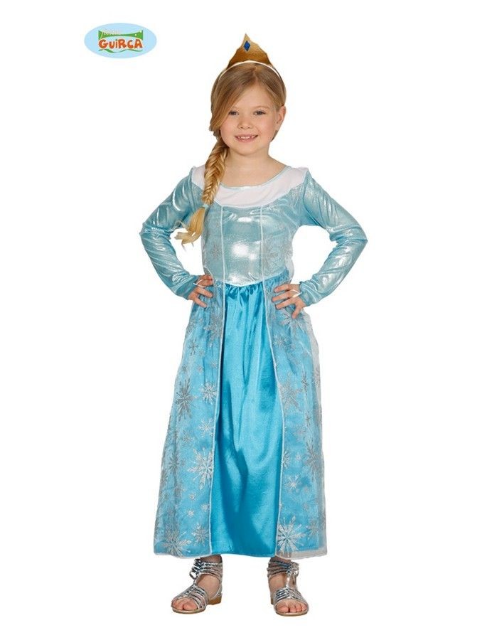 COSTUME CARNEVALE PRINCIPESSA ELSA FROZEN VESTITO E DIADEMA BIMBA 3/4 ANNI  PER FESTE E PARTY.QUALITA.GUIRCA COD.83388