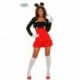 COSTUME CARNEVALE TOPOLINA SPANDEX ELASTICIZZATO VESTITO/ CERCHIETTO CON ORECCHIE/COPRISPALLE.TAGL. UNICA.COD.84408