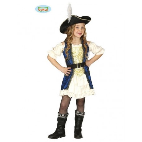 COSTUME CARNEVALE CAPITANA PIRATA 10/12 ANNI VESTITO COMPLETO DI CAPPELLO E CINTURA.PER FESTE E PARTY VARI.COD.83343