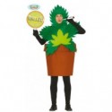 COSTUME CARNEVALE ADULTO PIANTINA ERBA VERDE CON VASO DI FIORI A FOGLIE TAGLIA UNICA 100%POLIESTER COD.84347 GUIRCA