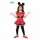 COSTUME CARNEVALE E FESTE.MINNIE TOPOLINA RATONCITA 10/12 ANNI VESTITO CON CERCHIETTO ORECCHIE E CINTURA.COD.81201 GUIRC