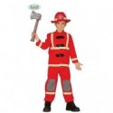 COSTUME CARNEVALE POMPIERE/VIGILE DEL FUOCO 10/12 ANNI VESTITO COMPLETO DI GIACCA PANTALONI E CAPPELLO COD.83357 GUIRCA