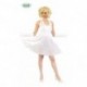 COSTUME CARNEVALE WHITE WOMAN MARILIN MONROE TAGLIA UNICA VESTITO BIANCO PER FESTE E PARTY VARI 100%POLIEST. COD.80242