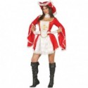 COSTUME CARNEVALE MOSCHETTIERA ADULTA TAGLIA L VESTITO/CAPPELLO/COLLO PER FESTE E PARTY.COD.80889 GUIRCA 8434077808894