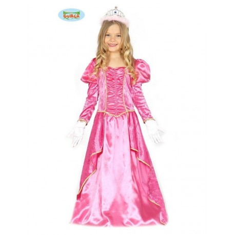 COSTUME CARNEVALE PRINCIPESSA DEL REGNO ROSA BAMBINA 3/4 ANNI VESTITO E DIADEMA COD.83190 GUIRCA 8434077831908