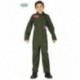 COSTUME CARNEVALE AVIATORE/PILOTA AEREI/ELICOTTERI BAMBINO 10/12 ANNI VESTITO TUTA VERDE COD.83294 GUIRCA 8434077832943