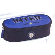 ASTUCCIO SCUOLA OVALE ORGANIZZATO FC INTERNAZIONALE ORIGINAL 1 ZIP 22X9X10CM.100%POLIESTER PRODOTTO UFFICIALE PANINI ITA