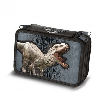 ASTUCCIO CORREDO SCUOLA JURASSIC WORLD UNIVERSAL ORIGINAL COMPLETO ORGANIZZATO 3 ZIP 45 PEZZI GIOTTO/FILA TOP QUALITY