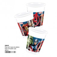 CONFEZIONE 8 BICCHIERI PLASTICA STAMPATI AVENGERS POWER MARVEL ORIGINAL 200ML