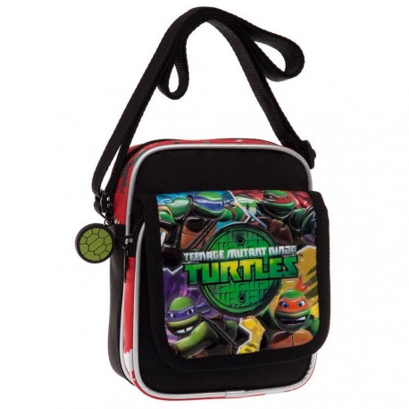 TRACOLLINA CON PATTINA TURTLES ORIGINAL NICKELODEON 15X19X10CM. 3 ZIP 70%POLIESTER 30%PVC.