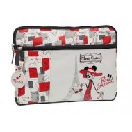 CUSTODIA PORTA TABLET MINNIE COUTURE DISNEY ORIGINAL 2 CERNIERE CON TASCA ESTERNA 29X21X2CM.