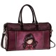 BORSONE DA VIAGGIO CON MANICI E TRACOLLA /PALESTRA/PISCINA GORJUSS LADYBIRD SANTORO ORIGINAL 30X48X18CM.100%PU