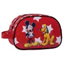 NECESSER ADAP BEAUTY MICKEY PLUTO STARS DISNEY ORIGINAL ROSSO 24X14X10CM.70%POLIESTERE 30%PVC