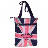 TRACOLLINA PIATTA PEPE JEANS LONDON ORIGINAL BONNY GIRL 20X24CM.CHIUSURA CON ZIP E TASCA ANTERIORE CON ZIP 100%POLIESTER