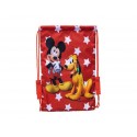 SACCA CON SPALLACCI MICKEY PLUTO STARS DISNEY ORIGINAL 30X40CM.ROSSA 100% POLIESTERE