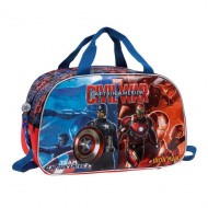 BORSA DA VIAGGIO/PALESTRA/PISCINA CAPITAN AMERICA CIVILWAR MARVEL ORIGINAL45X28X22CM.TASCA POSTERIORE CON ZIP.PVC/POLIE