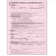 REGISTRO DICHIARAZIONE PROVENIENZA E DESTINAZIONE ANIMALI MOD.IV 25 MODULI ROSA QUADRUPLICE COPIA ART.S3105 M.SCREAMO