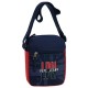 TRACOLLA UOMO PEPE JEANS LONDON DALTON ORIGINAL 17X21X7CM.2 ZIP CON TASCA ESTERNA BLU E ROSSA. 100% POLIESTERE