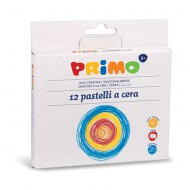 SCATOLA 12 COLORI PASTELLI JUMBO A CERA COLORI BRILLANTI SUPER SOFT ALTA QUALITA" PRIMO CMP MOROCOLOR ITALIA