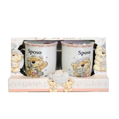 COPPIA TAZZE SPOSO/SPOSA FIZZY MOON IN CONFEZIONE REGALO