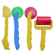 BLISTER SET4 PEZZI ACCESSORI IN PLASTICA DURA PER PASTA DA MODELLARE CMP PRIMO MOROCOLOR ITALY