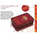 ASTUCCIO 3 ZIP AS ROMA ORIGINAL ROSSO CON LOGO COMPLETO DI 46 PEZZI COLORI FILA/GIOTTO PRODOTTO UFFICIALE PANINI ITALY