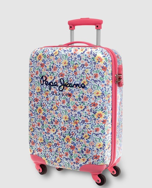 SET 3 TROLLEY ABS RIGIDO 4 RUOTE LAURA BIAGIOTTI CON TROLLEY BAGAGLIO A  MANO IDONEO CM 55x35x25 ALITALIA TRANSAVIA IBERIA (BLU)
