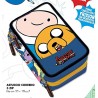 ASTUCCIO SCUOLA COMPLETO ORGANIZZATO 3 ZIP ADVENTURE TIME CARTOON NETWORK ORIGINAL 41 PEZZI GIOTTO/FILA/FRIXION LYRA