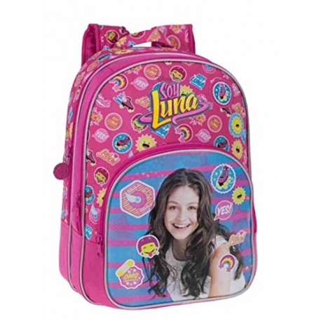 ZAINO ORGANIZZATO TONDO YO SOY LUNA DISNEY ORIGINAL 3 ZIP 32X42X20CM.CON FASCIA PER INFILA CARRELLO 100%POLIESTER