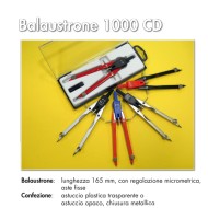 BALAUSTRONE PER DISEGNO TECNICO SCUOLA + MINE.ART.1011 CROTTI TOP QUALITY MADE IN ITALY IN BOX TRASPARENTE RIGIDO