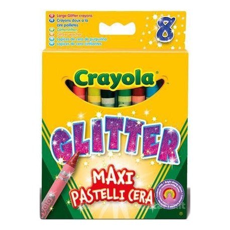 PASTELLI A CERA BRILLANTI GLITTER CONFEZIONE DA 8 PEZZI