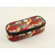 ASTUCCIO SCUOLA OVALE VUOTO ORGANIZZATO ANGRY BIRDS ROVIO ORIGINAL 24X10X6CM. ACCADEMIA ITALY