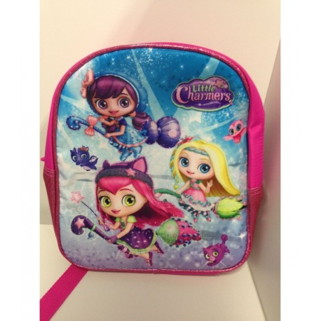 ZAINETTO ASILO LITTLE CHARMERS ORIGINAL FUCSIA CON GLITTER TOP QUALITY 1 ZIP 29X25X10CM.DISTRIBUITO DA ACCADEMIA ITALY