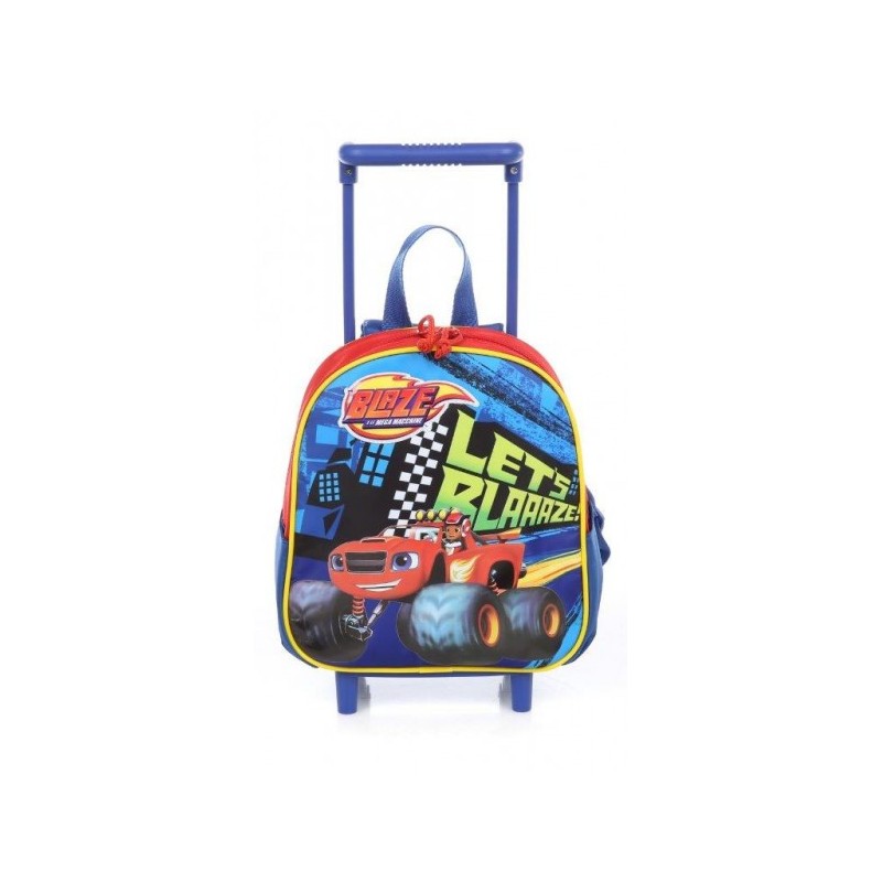 BLAZE E LE MEGA MACCHINE ZAINO ASILO TROLLEY 35X25X13CM.CON MACCHINA IN  OMAGGIO TOP QUALITY ACCADEMIA ITALY - Parole e Pensieri