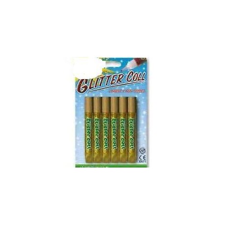 BLISTER 6 TUBETTI COLLA GLITTER DA 10,5 ML.LAVABILE NON TOSSICA