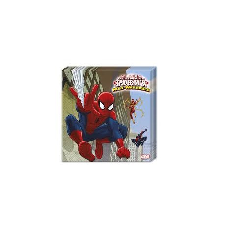 TOVAGLIOLI CARTA DECORATI ULTIMATE SPIDER-MAN WEB-WARRIORS ORIGINAL MARVEL 33X33CM.DOPPIO VELO 20 PZ.OVATTA CELLULOSA