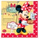 TOVAGLIOLI CARTA DECORATI MINNIE CAFE" ORIGINAL DISNEY DOPPIO VELO 33X33CM/ 16,5X16,5CM.PURA POLPA DI CELLULOSA