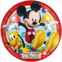 PIATTI PICCOLI DI CARTA DECORATI MICKEY MOUSE CLUBHOUSE DISNEY ORIGINAL 20CM. IN CONFEZIONI DA 8 PEZZI